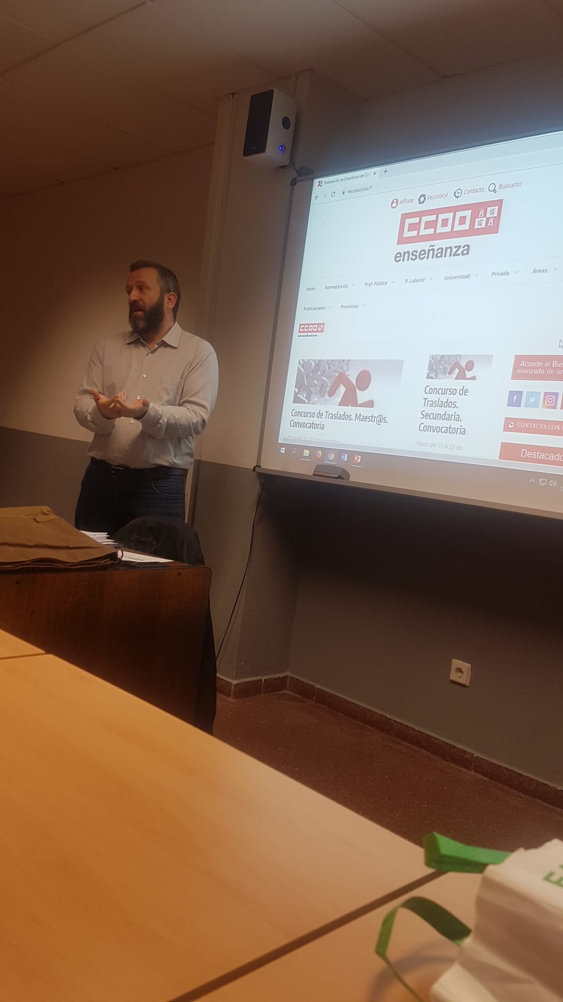 Explicando cursos de Formación de CCOO