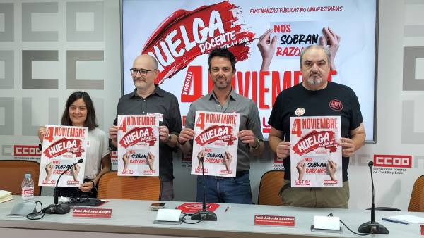 CCOO y UGT llaman a la huelga al personal de enseñanza pública no universitaria de CyL el 4 de noviembre