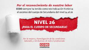 CCOO reivindica el ascenso del profesorado de Secundaria del nivel 24 al 26