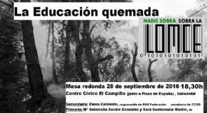 Concejo Educativo CyL:Mesa redonda: LOMCE, la educación quemada