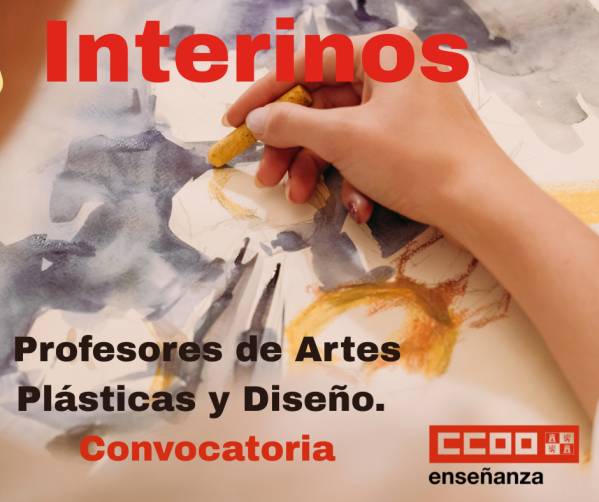 Interinos. Curso 2025 / 2026. Profesores de Artes Plásticas y Diseño (Estudios Superiores). Convocatoria