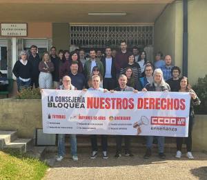 CCOO se concentra en León y Fabero contra el bloqueo de la Consejería de Educación