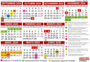 Calendario escolar curso 2024-2025
