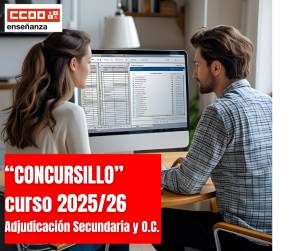 &quot;Concursillo&quot; Curso 2025/26. PES y Otros Cuerpos. Adjudicación.