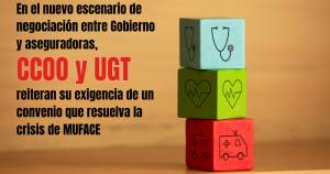 En el nuevo escenario de negociación entre Gobierno y aseguradoras, CCOO y UGT reiteran su exigencia de un convenio que resuelva la crisis de MUFACE