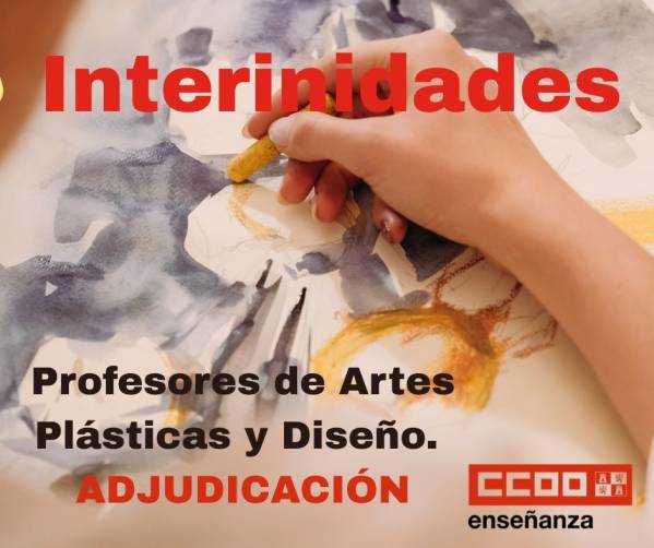 Interinos. Profesores de Artes Plásticas y Diseño (Estudios Superiores). Adjudicación curso 2026/27