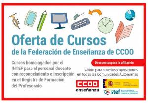 Oferta de cursos online de la Federación de Enseñanza de CCOO destinados a todos los sectores educativos