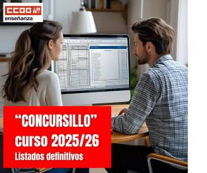 &quot;Concursillo&quot; Curso 2025/26. Listados definitivos de admitidos y excluidos. Todos los cuerpos