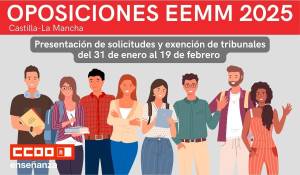 Oposiciones 2025. Castilla la Mancha. Secundaria y otros cuerpos. Convocatoria