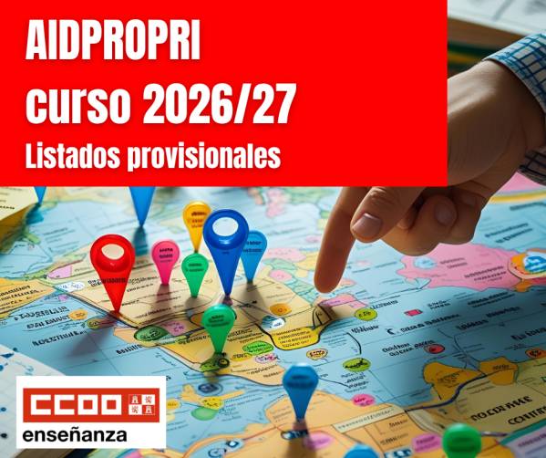 AIDPROPRI 2026 / 2027. Maestros. Listados provisionales de participantes