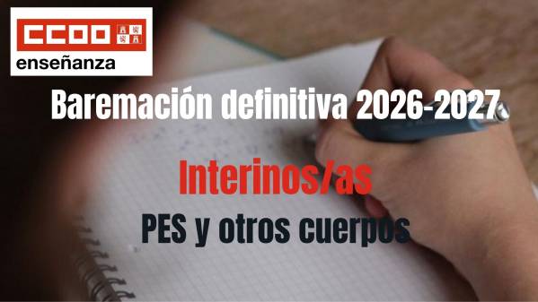 Interinidades CyL. Secundaria y otros cuerpos. Curso 2026-27. Listados definitivos de baremación