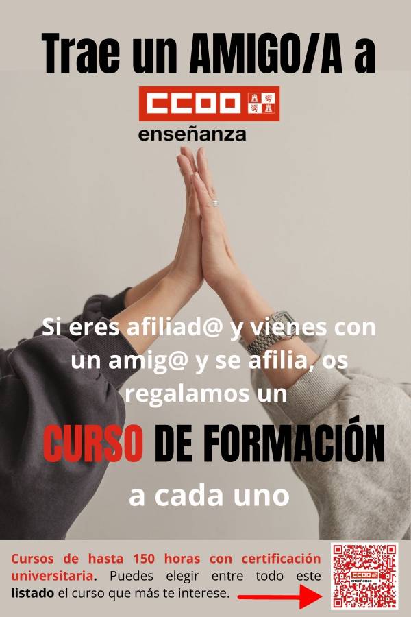 Trae un amigo a CCOO ¡Ganáis los dos!
