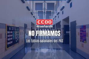 CCOO no firma las tablas salariales a la baja que afectan al PAS en las categorías más bajas