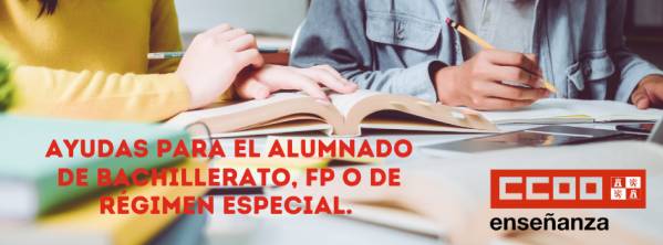 Ayudas para el alumnado que curse determinadas enseñanzas de Bachillerato, FP o de régimen especial. Bases reguladoras. Curso 2025-26