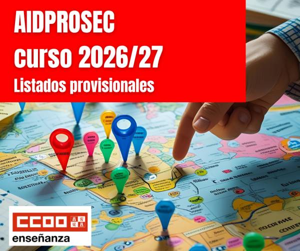 AIDPROSEC 2026 / 2027. Secundaria y otros cuerpos. Listados provisionales de participantes