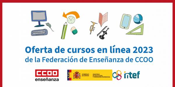 Oferta de cursos en línea 2023 de la Federación de Enseñanza de CCOO. De octubre a diciembre