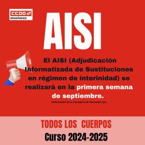 Información Convocatoria AISI Curso 2024-25
