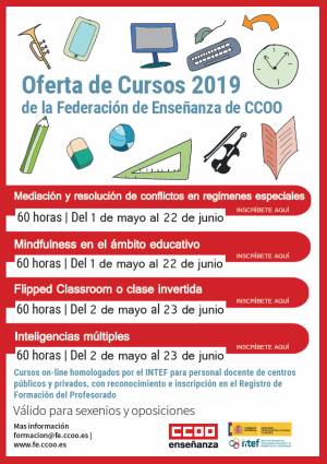 Abierto el plazo de inscripción para cuatro nuevos cursos que comenzarán en mayo