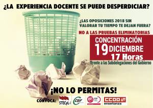 Concentraciones del profesorado interino. Comunicado conjunto