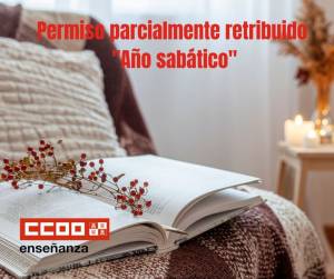 Permiso parcialmente retribuido "Año sabático". Convocatoria curso escolar 2026/27