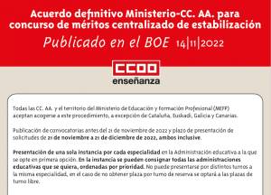 Acuerdo definitivo Ministerio-CC. AA. para concurso de méritos centralizado de estabilización