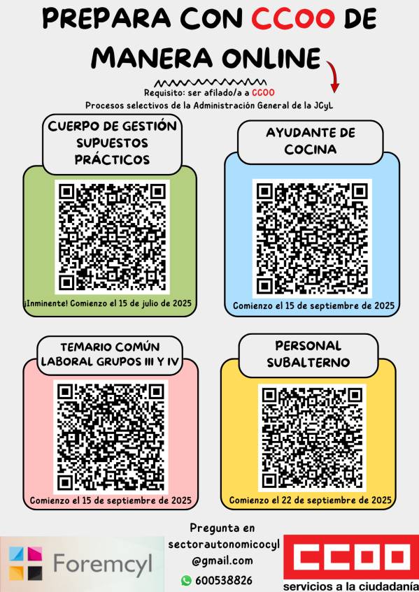 Formación online, prepara con CCOO los siguientes procesos selectivos