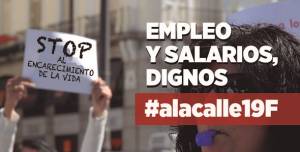 El domingo, 19 de febrero, movilizaciones por la subida de los salarios y de las pensiones