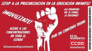 CCOO oficializó la semana pasada la convocatoria de huelga para el primer ciclo de Educación Infantil