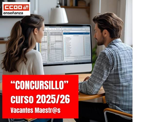 "Concursillo" Curso 2025/26. Vacantes. Cuerpo de maestros