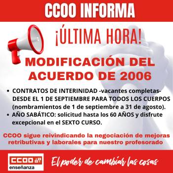 Modificación parcial del Acuerdo de 19 de mayo de 2006