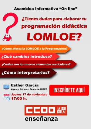 ¿Tienes dudas para elaborar tu  programación didáctica  LOMLOE?