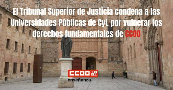 El Tribunal Superior de Justicia condena a las Universidades Públicas de CyL por vulnerar los derechos fundamentales de CCOO