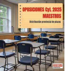 Oposiciones Maestros 2025 CyL. Distribución provincial de plazas