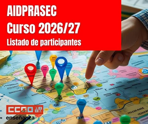 AIDPRASEC 2026/27. Secundaria y otros cuerpos. Listados de participantes
