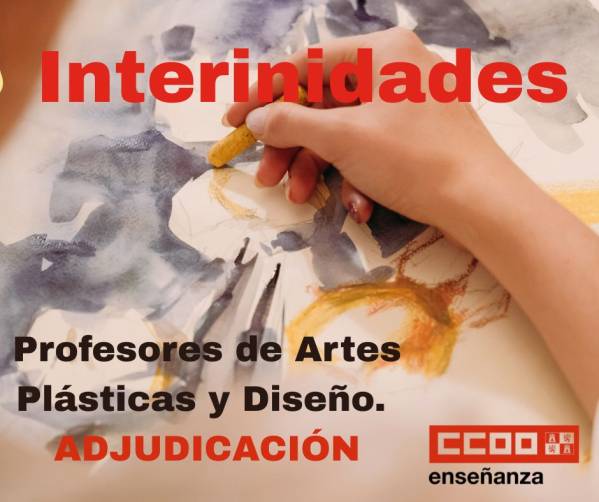 Interinos. Curso 2025 / 2026. Profesores de Artes Plásticas y Diseño (Estudios Superiores). Adjudicación