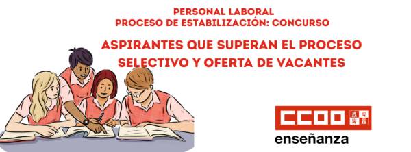 Proceso de Estabilización Concurso: Aspirantes que superan el proceso selectivo y oferta de vacantes