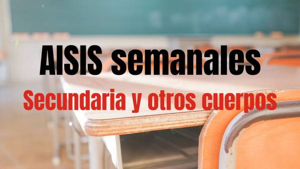 Interinos PES y otros cuerpos. AISI semana del 30 de marzo al 3 de abril. Sustituciones y plazo