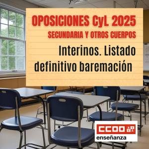 Interinos. Curso 2025/26. PES y otros cuerpos. Baremación. Listados definitivos de baremación.