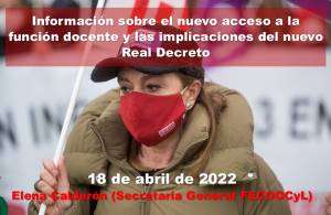 Información sobre el nuevo acceso a la función docente y las implicaciones del nuevo Real Decreto