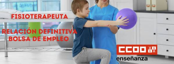 Relación definitiva de candidatos y de excluidos de la bolsa de empleo temporal de la categoría profesional de Fisioterapeuta