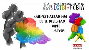 CCOO celebra el Día contra la LGTBI*fobia con una propuesta educativa para convertir los centros escolares en espacios de igualdad