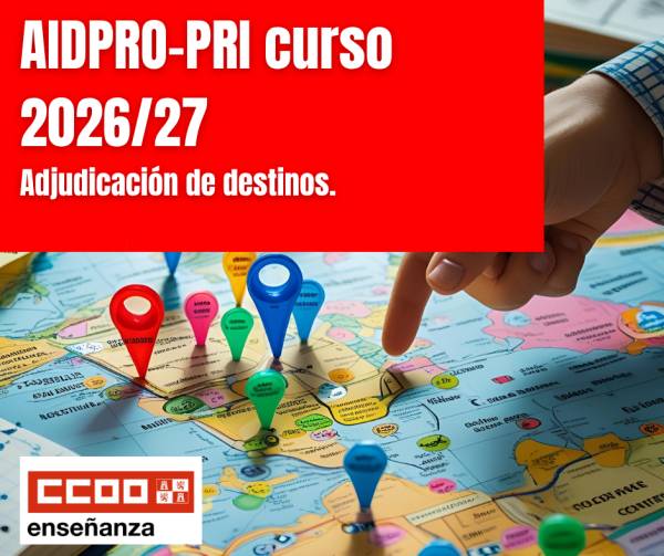 AIDPROPRI 2026 / 2027. Maestros. Adjudicación de destinos
