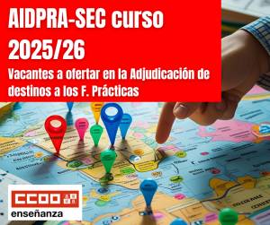 AIDPRASEC 2025 / 2026. Secundaria y otros cuerpos. Vacantes