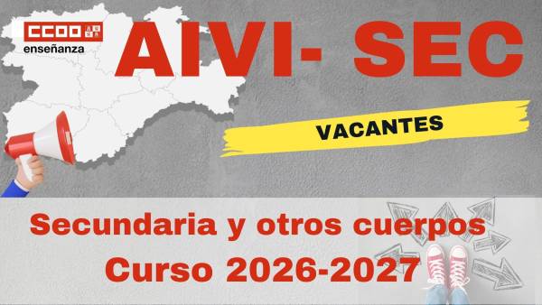AIVI. Interinos PES y otros cuerpos. Vacantes. Curso 2026/27
