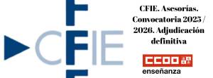 CFIE. Asesorías. Convocatoria 2025 / 2026. Adjudicación definitiva