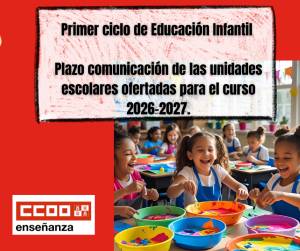 Plazo para que los centros autorizados del primer ciclo de educación puedan adherirse a la oferta gratuita de plazas en el primer ciclo de educación infantil. Curso escolar 2026-27