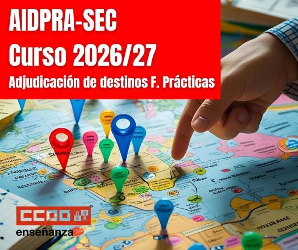 AIDPRASEC 2026/27. Secundaria y otros cuerpos. Adjudicación