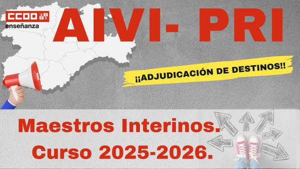 Maestros Interinos. Adjudicación de destinos AIVI. Curso 2025-26