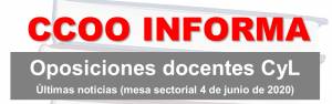 Oposiciones docentes CyL. Avance de información mesa sectorial