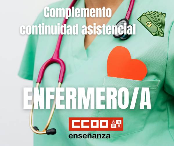 CCOO obliga a la Consejería a reconocer el cobro del complemento para el personal de enfermería de centros  educativos